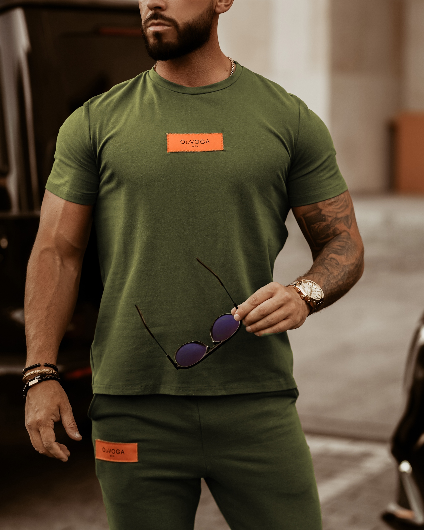 T-shirt męski Ola Voga Orange Label khaki