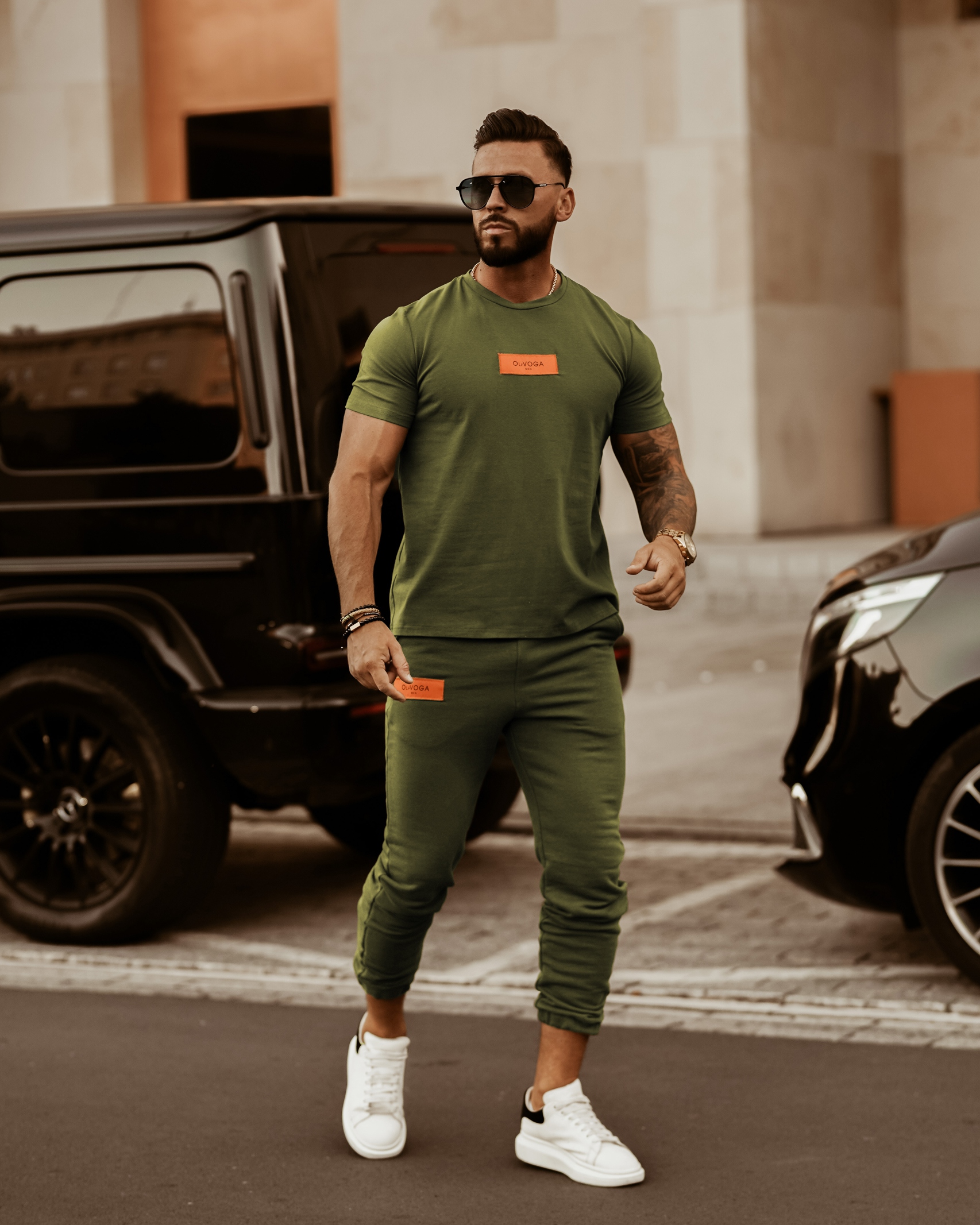 T-shirt męski Ola Voga Orange Label khaki
