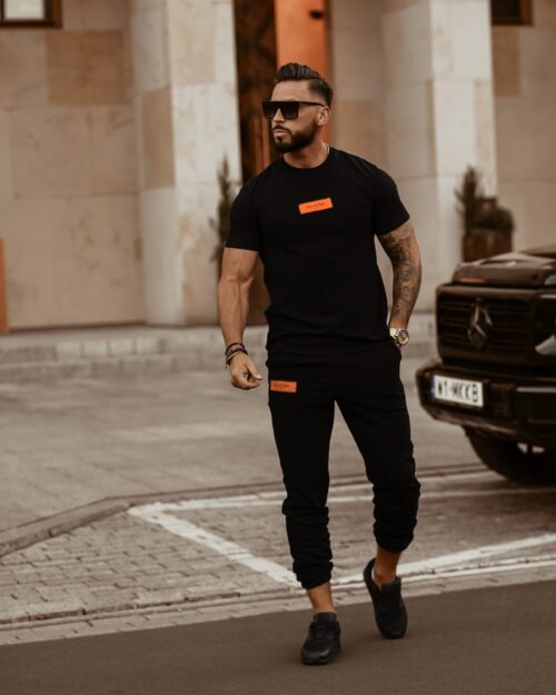 -wyprzedane-T-shirt męski Ola Voga Orange Label czarny