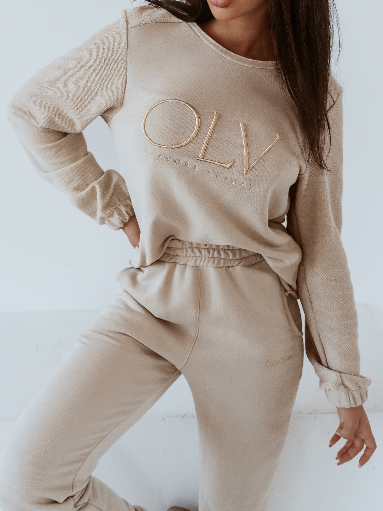 Komplet dresowy Luxury Set Woman Ola Voga beżowy