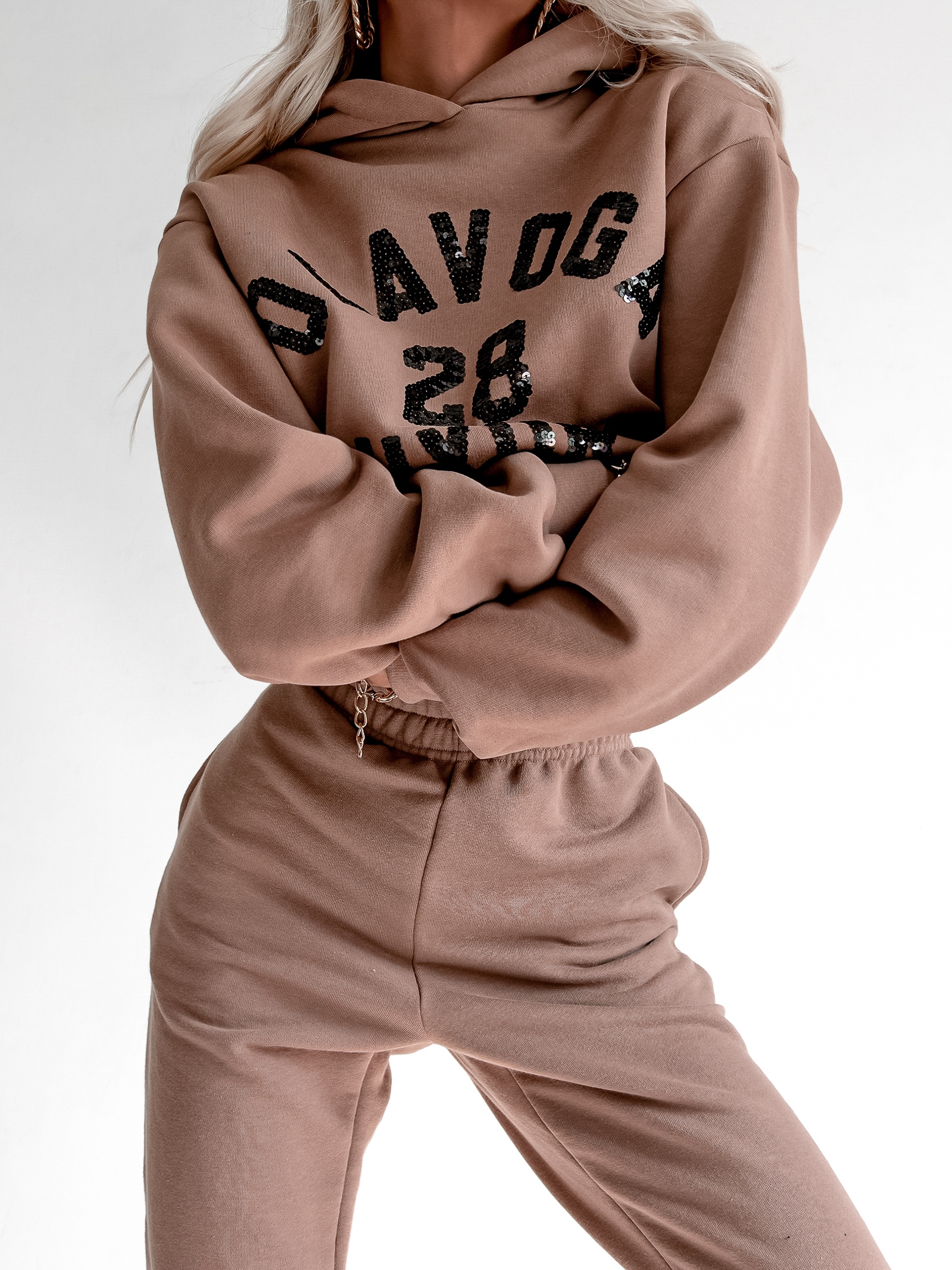 Komplet dresowy O'la Voga Black Bling c.beżowy