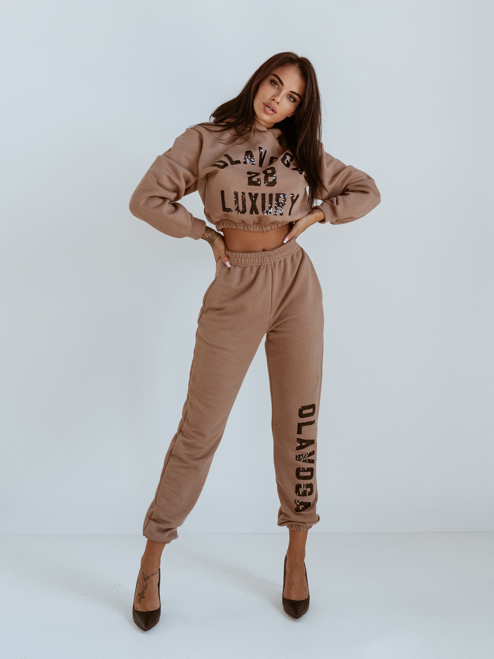 Komplet dresowy O'la Voga Black Bling c.beżowy Komplet dresowy O'la Voga Black Bling c.beżowy