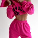 Komplet dresowy O'la Voga Black Bling amarantowy