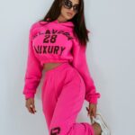 Komplet dresowy O'la Voga Black Bling amarantowy
