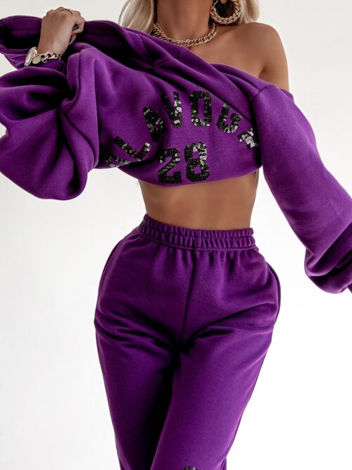 Komplet dresowy O'la Voga Black Bling c.fioletowy