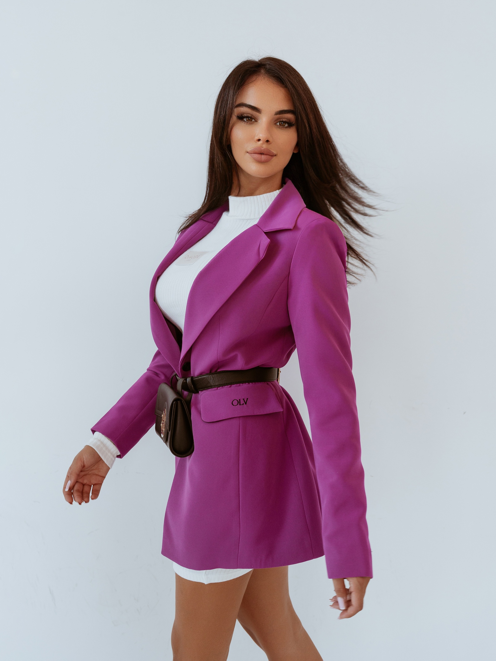 Marynarka taliowana Black Olv Ola Voga fioletowa Marynarka taliowana Black Olv Ola Voga fioletowa