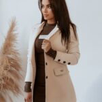 Marynarka taliowana Black Olv Ola Voga j.beżowa