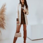 Marynarka taliowana Black Olv Ola Voga j.beżowa