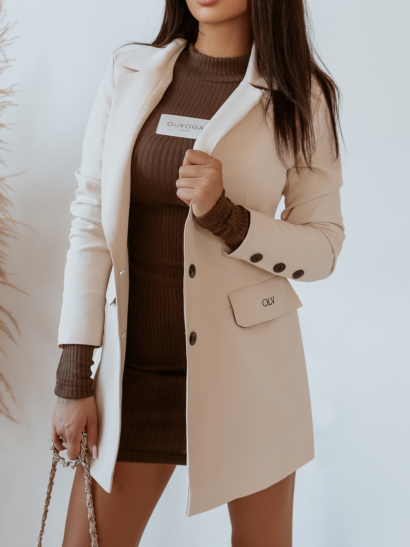 Marynarka taliowana Black Olv Ola Voga j.beżowa Marynarka taliowana Black Olv Ola Voga j.beżowa