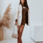 Marynarka taliowana Black Olv Ola Voga j.beżowa