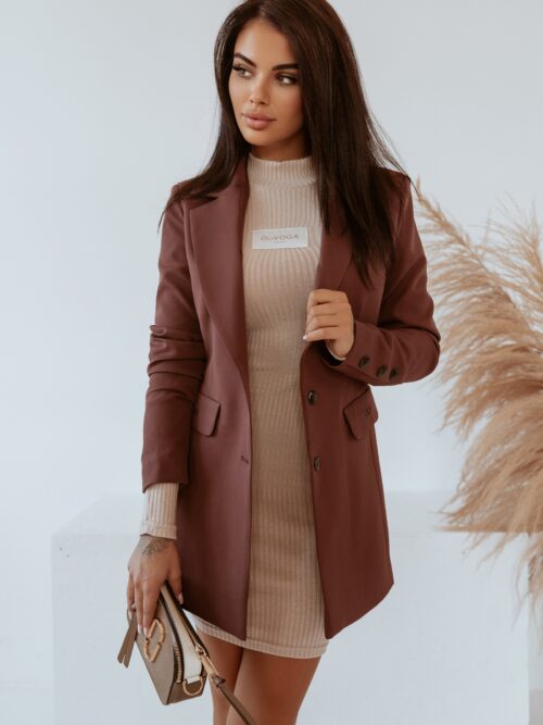 Marynarka taliowana Black Olv Ola Voga brązowa