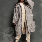 Płaszcz ortalionowy Big Face beżowy