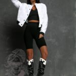 Kurtka bomberka błyszcząca Ola Voga Fame biała