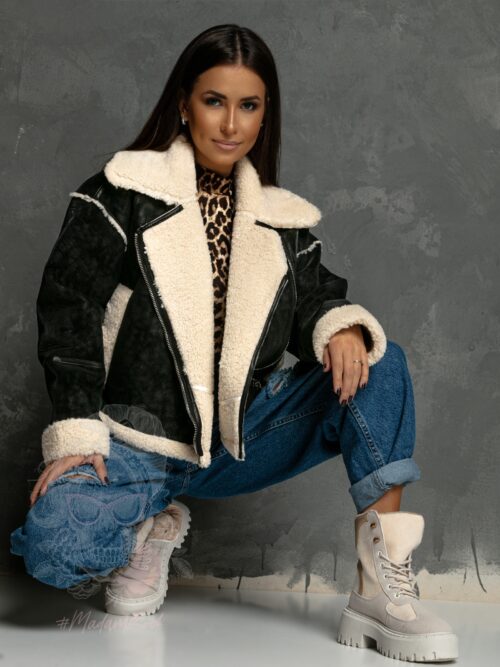 Kurtka kożuszek ramoneska Harlem czarna