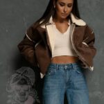 Kurtka kożuszek ramoneska Harlem brązowa