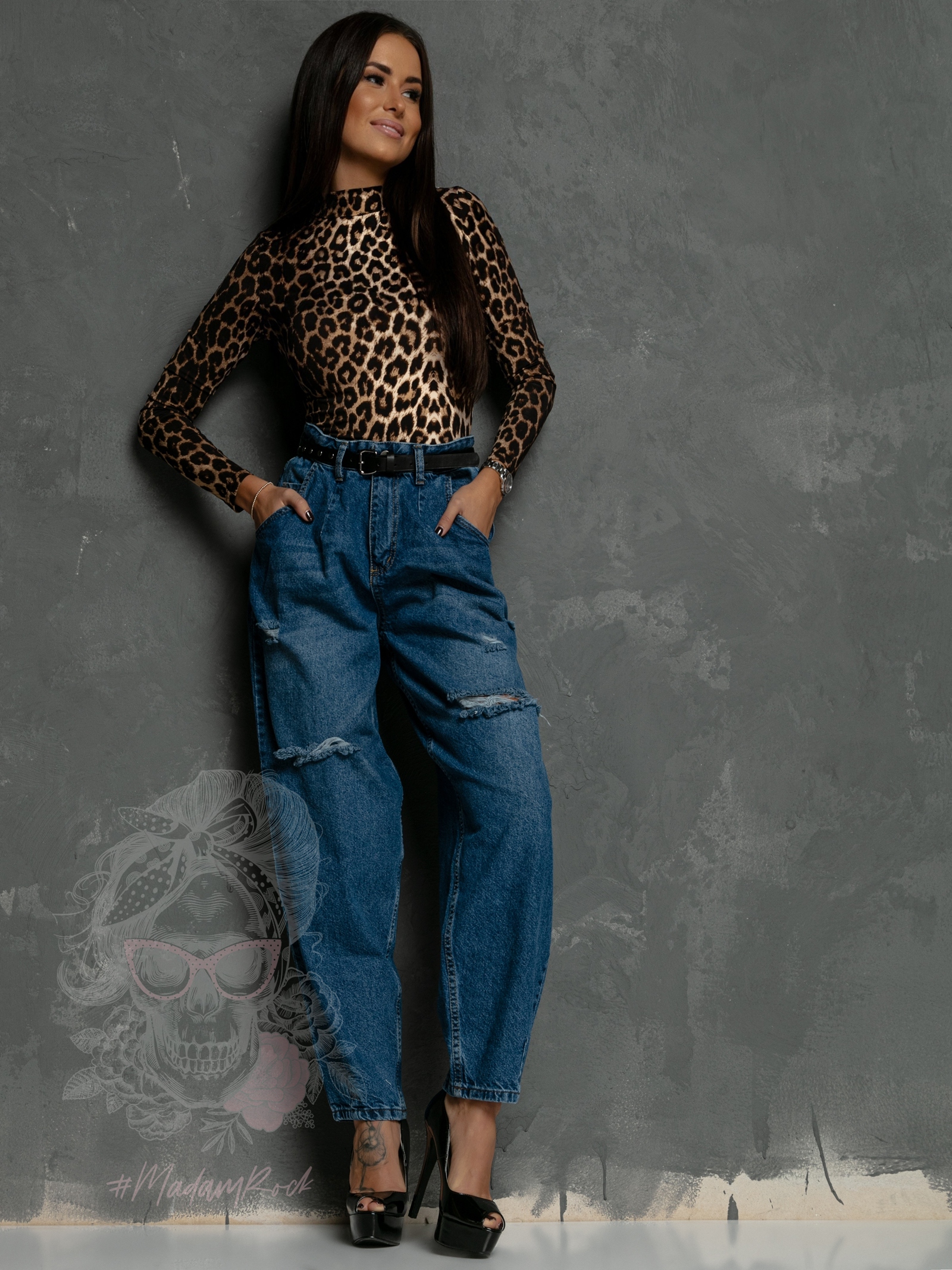 Bluzka półgolf Xbody w panterkę