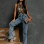 Body bez rękawa Xbody w panterkę