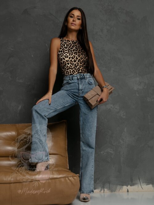 Body bez rękawa Xbody w panterkę