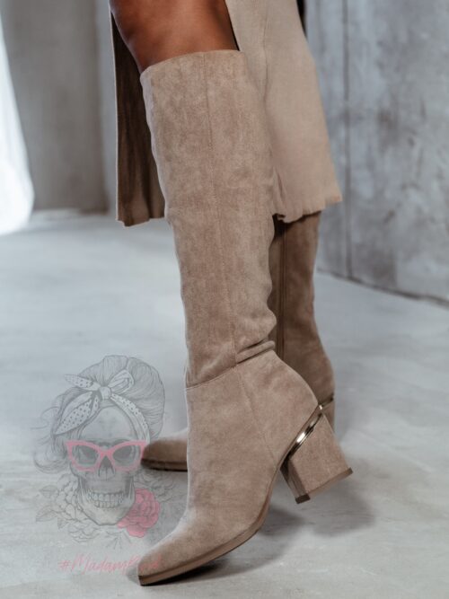 Kozaki zamszowe Madam Eluo cappuccino