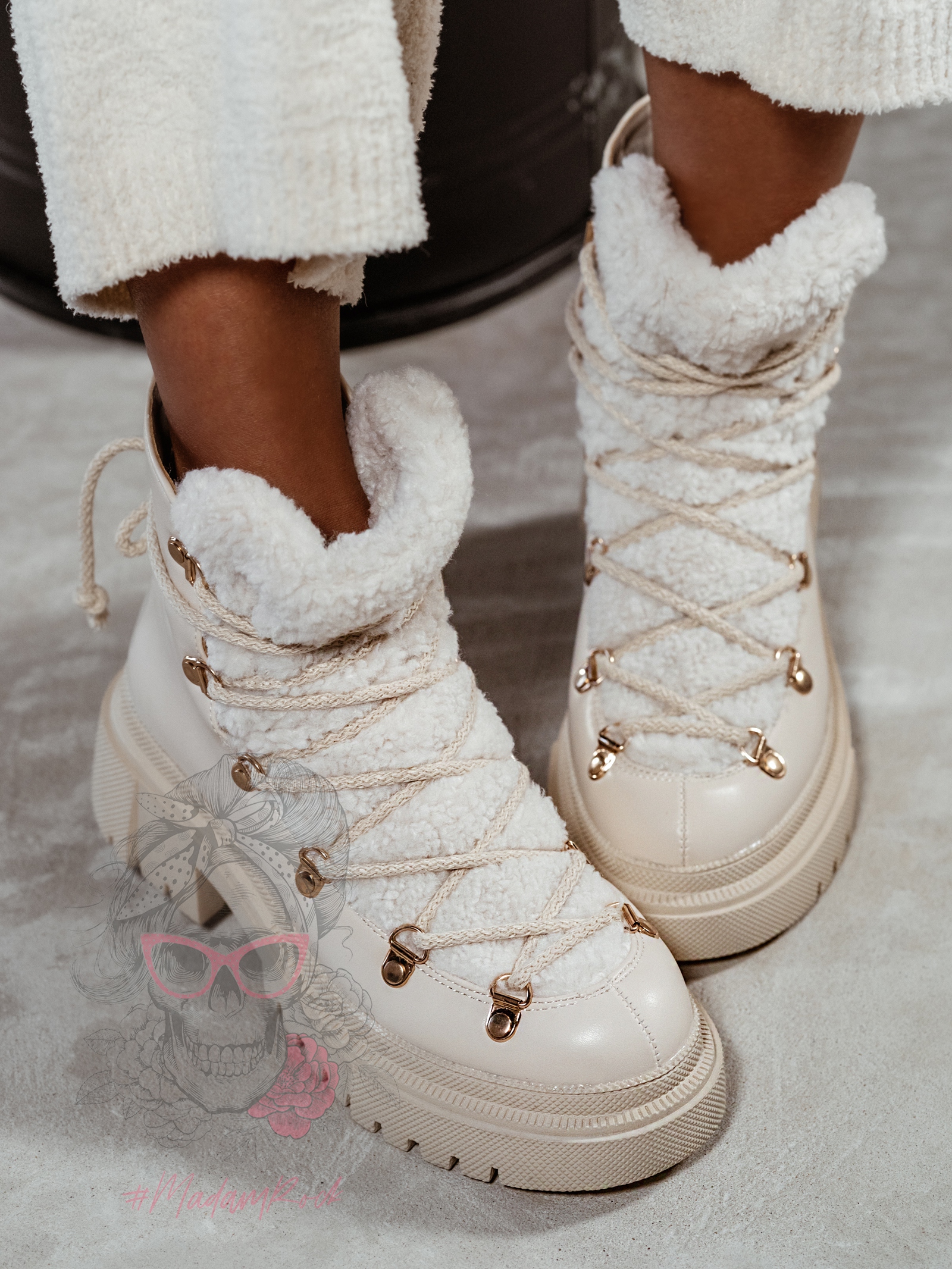 Botki śniegowce Olodo Rock beżowe