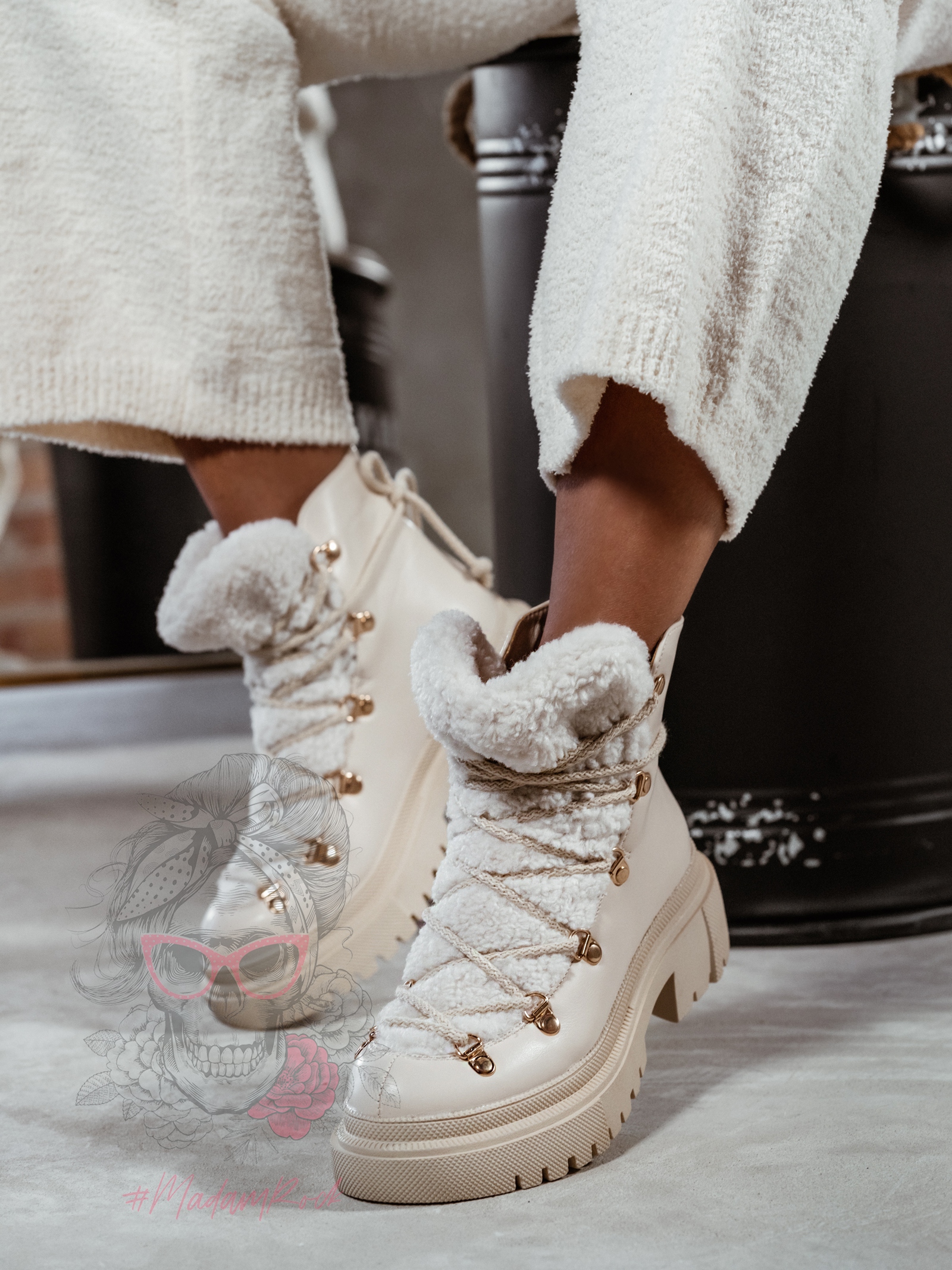 Botki śniegowce Olodo Rock beżowe