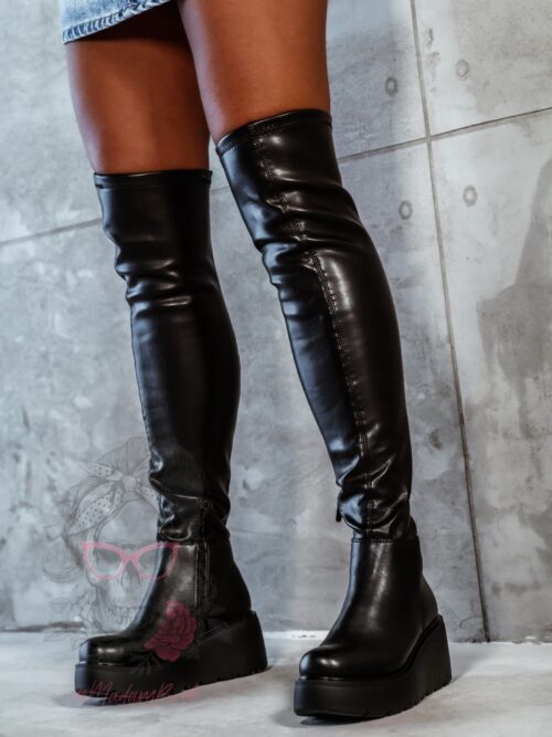 -wyprzedane-Kozaki elastyczne Rock Tarro czarne