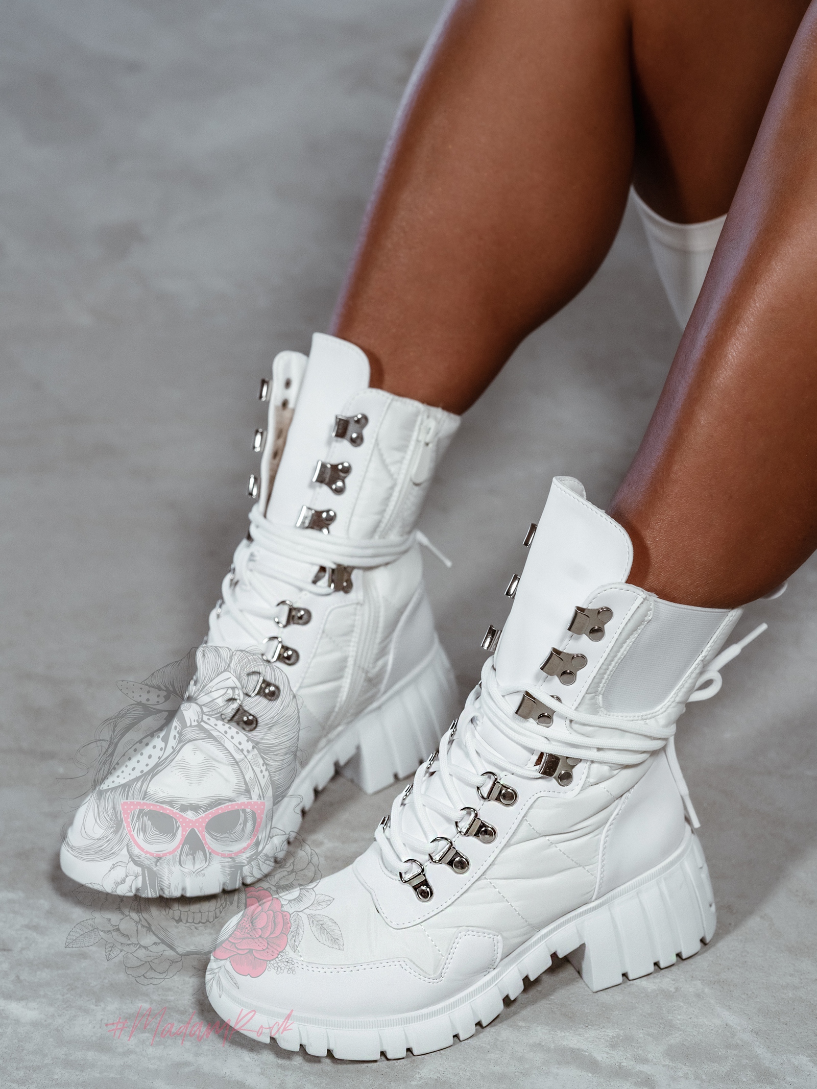 Trapery Rock Cocoon białe