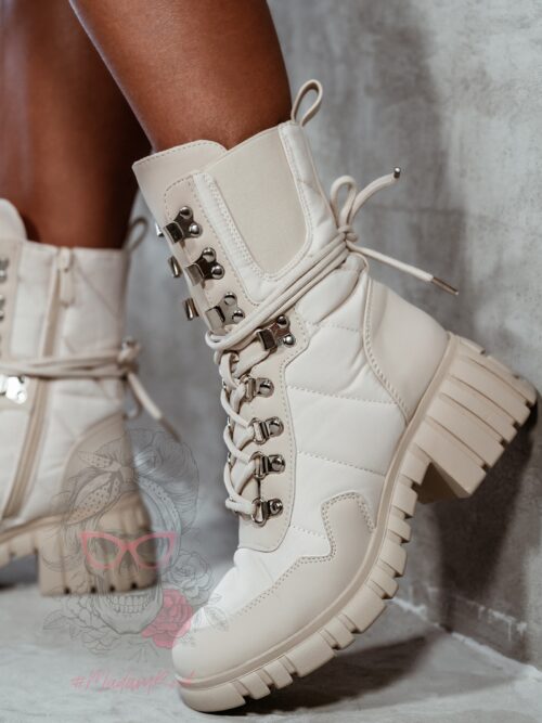 Trapery lakierowane Rock Cocoon beżowe