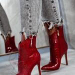 Botki szpilki Rock Bias czerwone