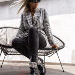 Workery z perłami Madam Delli czarne