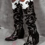 Kowbojki z haftem Rock Country czarne