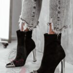 Botki na słupku Madam Erol czarne