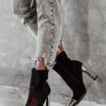 Botki na słupku Madam Erol czarne