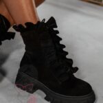 Botki z falbanką Madam Fill czarne