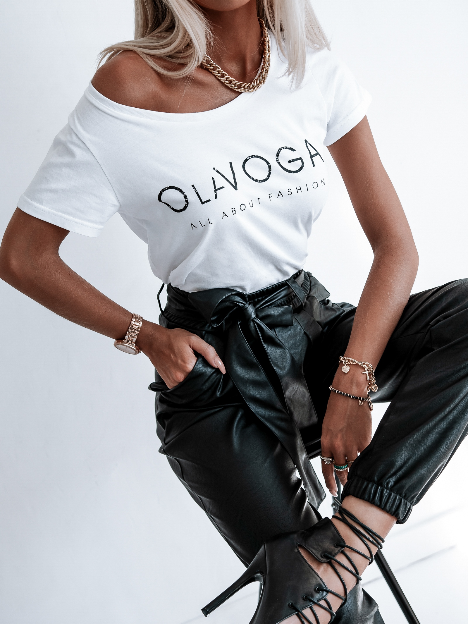 T-shirt klasyczny Ola Voga Classic Look biały