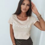 T-shirt klasyczny Ola Voga Classic Look beżowy
