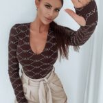 Body elastyczne Rich Print Ola Voga brązowe
