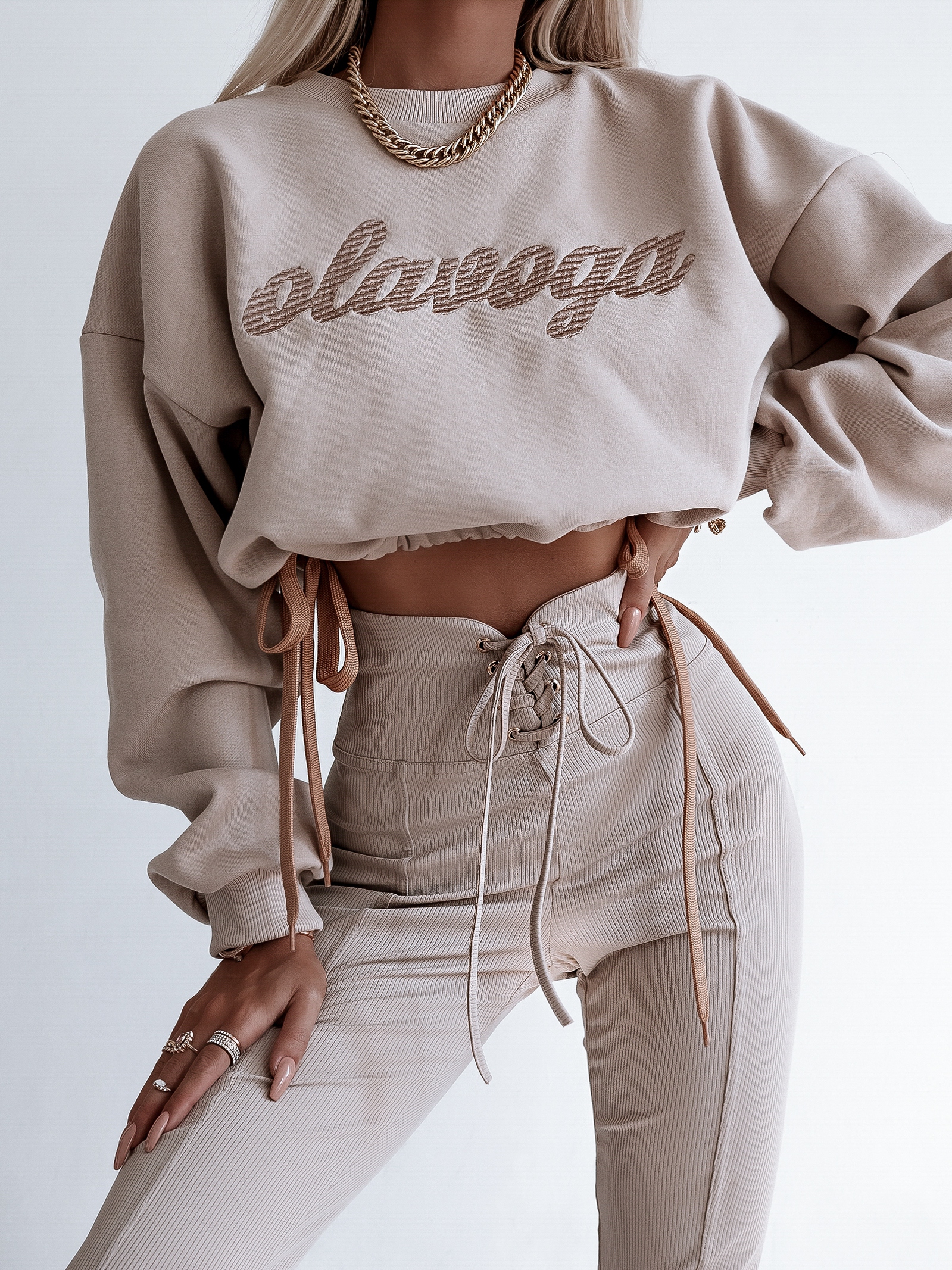 Bluza bawełniana Ola Voga Warm Softness j.beżowa