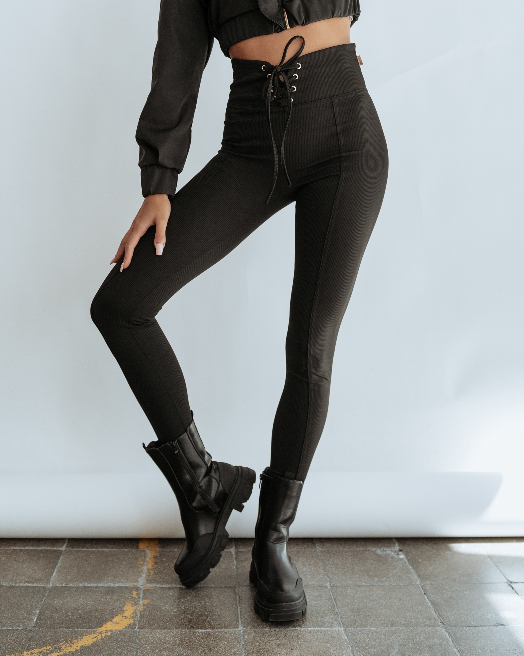 Legginsy z wyższym stanem My Style Ola Voga czarne