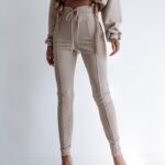 Legginsy z wyższym stanem My Style Ola Voga j.beżowe