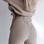 Legginsy z wyższym stanem My Style Ola Voga j.beżowe