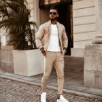 Spodnie męskie slim fit Mr.Gentelman Ola Voga beżowe