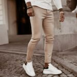 Spodnie męskie slim fit Mr.Gentelman Ola Voga beżowe