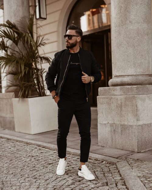 Spodnie męskie slim fit Mr.Gentelman Ola Voga czarne