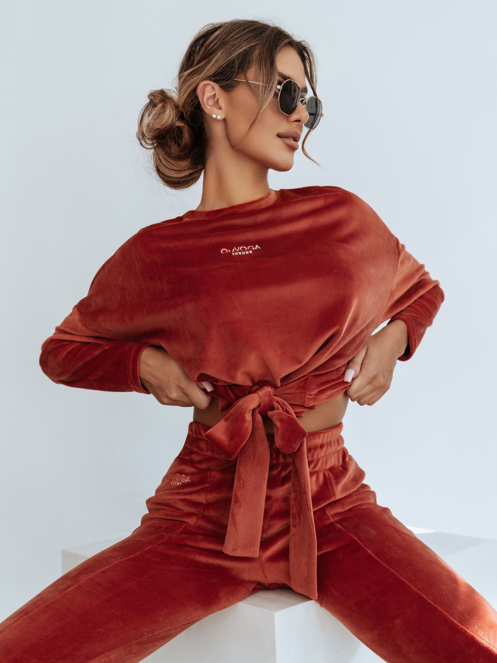 Komplet welurowy Ola Voga Autumn Colors rudy