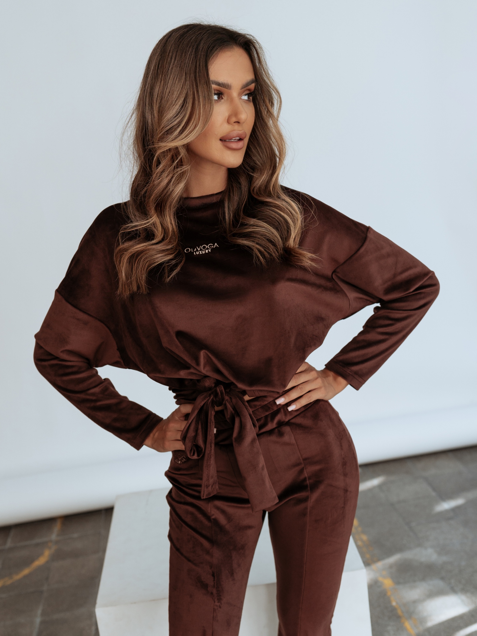 Komplet welurowy Ola Voga Autumn Colors brązowy Komplet welurowy Ola Voga Autumn Colors brązowy