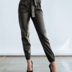 Spodnie skórzane Chic Leather Ola Voga czarne