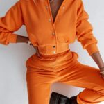 Spodnie bawełniane Ola Voga New Comfort pomarańczowe