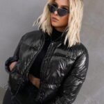 -wyprzedane-Kurtka bomberka lakierowana Blink czarna