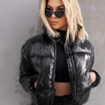 -wyprzedane-Kurtka bomberka lakierowana Blink czarna